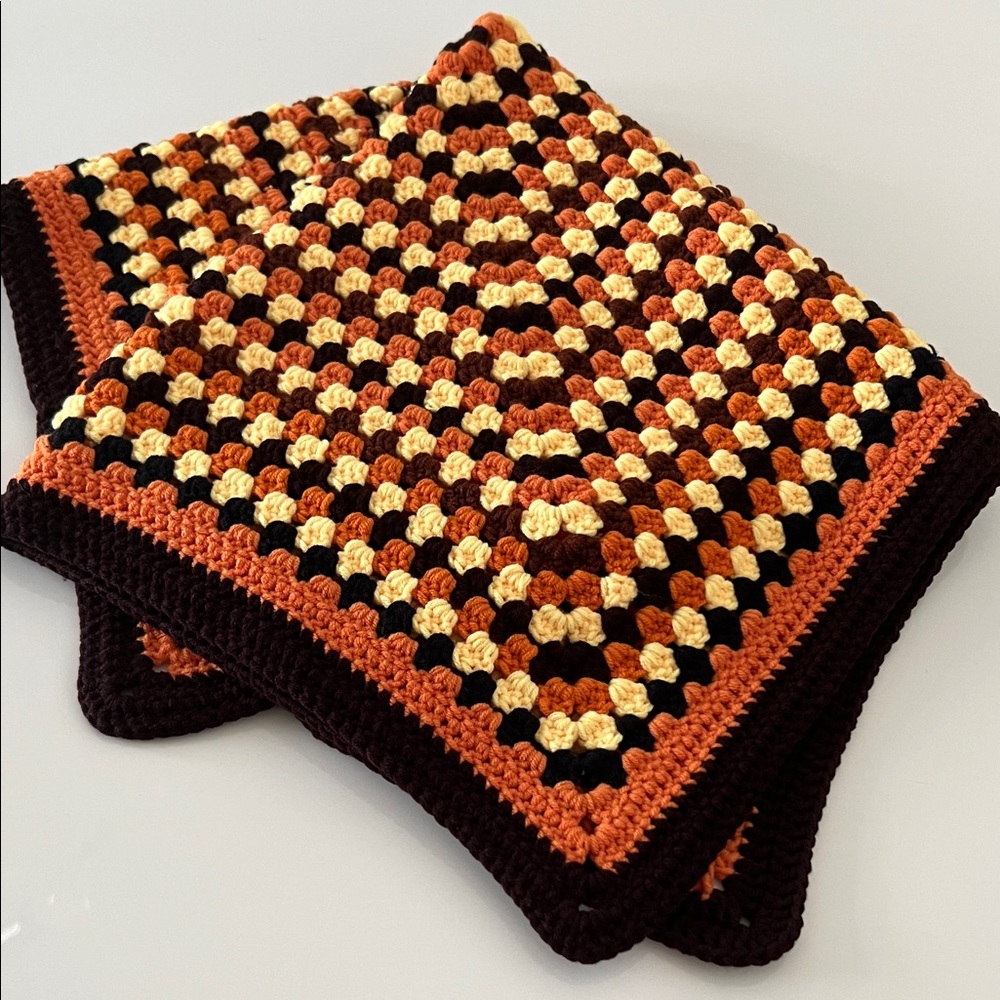 Candy-corn Handmade Crochet  Baby Blanket